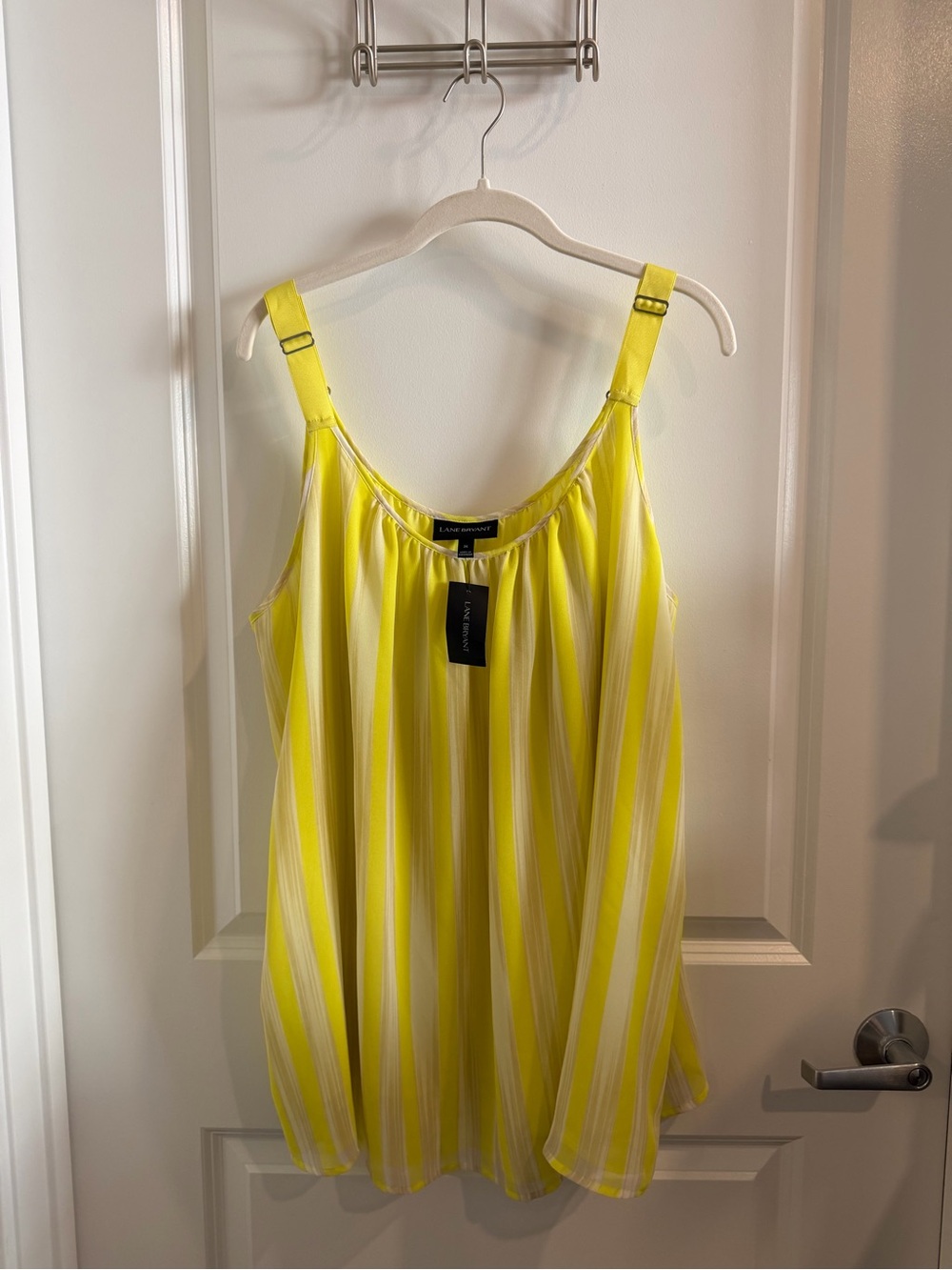Lane Bryant Yellow Stripe Sleeveless Swing Tank Top Size 26 NWT